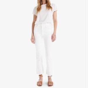 [MOTHER] Hustler Ankle Fray White  High-rise Jeans NWOT